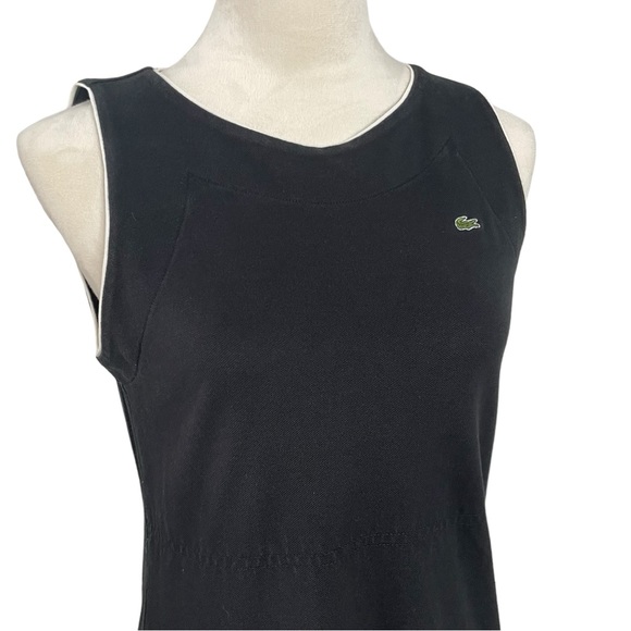 Lacoste Black Sleeveless Shirt Dress Medium - Picture 2 of 5